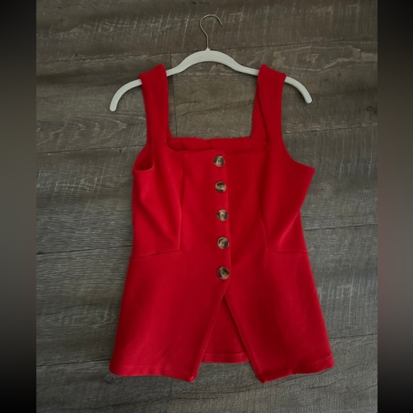 Anthropologie Red Button-Down Top - Picture 2 of 5